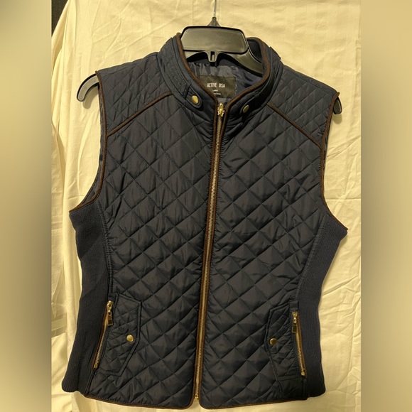 Active USA Jackets & Coats Navy Blue Womens Vest Size Large Brand